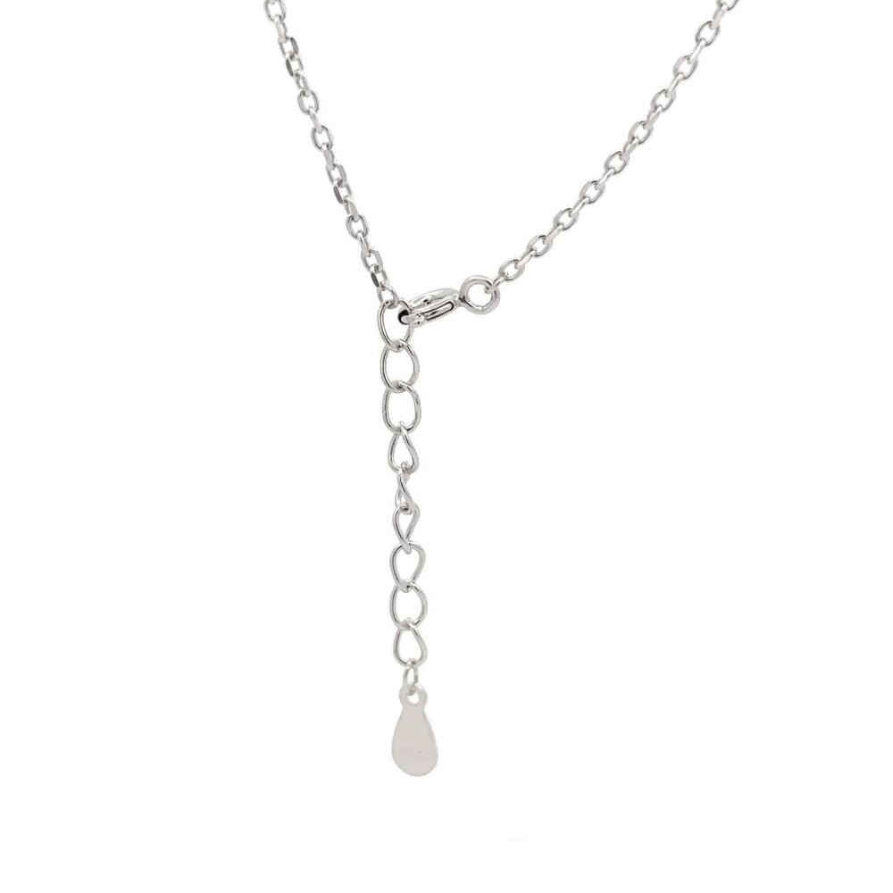 925 Sterling Silver Necklace 17 inches Chain Red Agate Clover Pendant - Picture 9 of 9